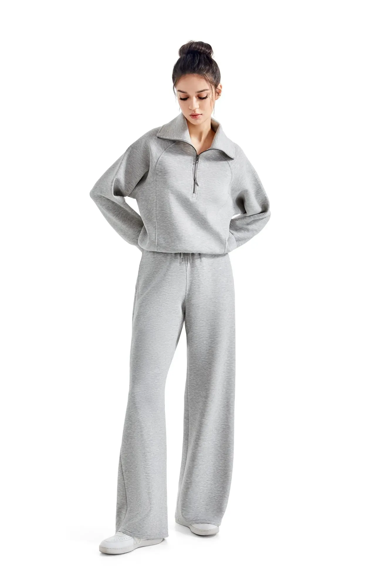 Modal Half Zip Collar Lounge Set