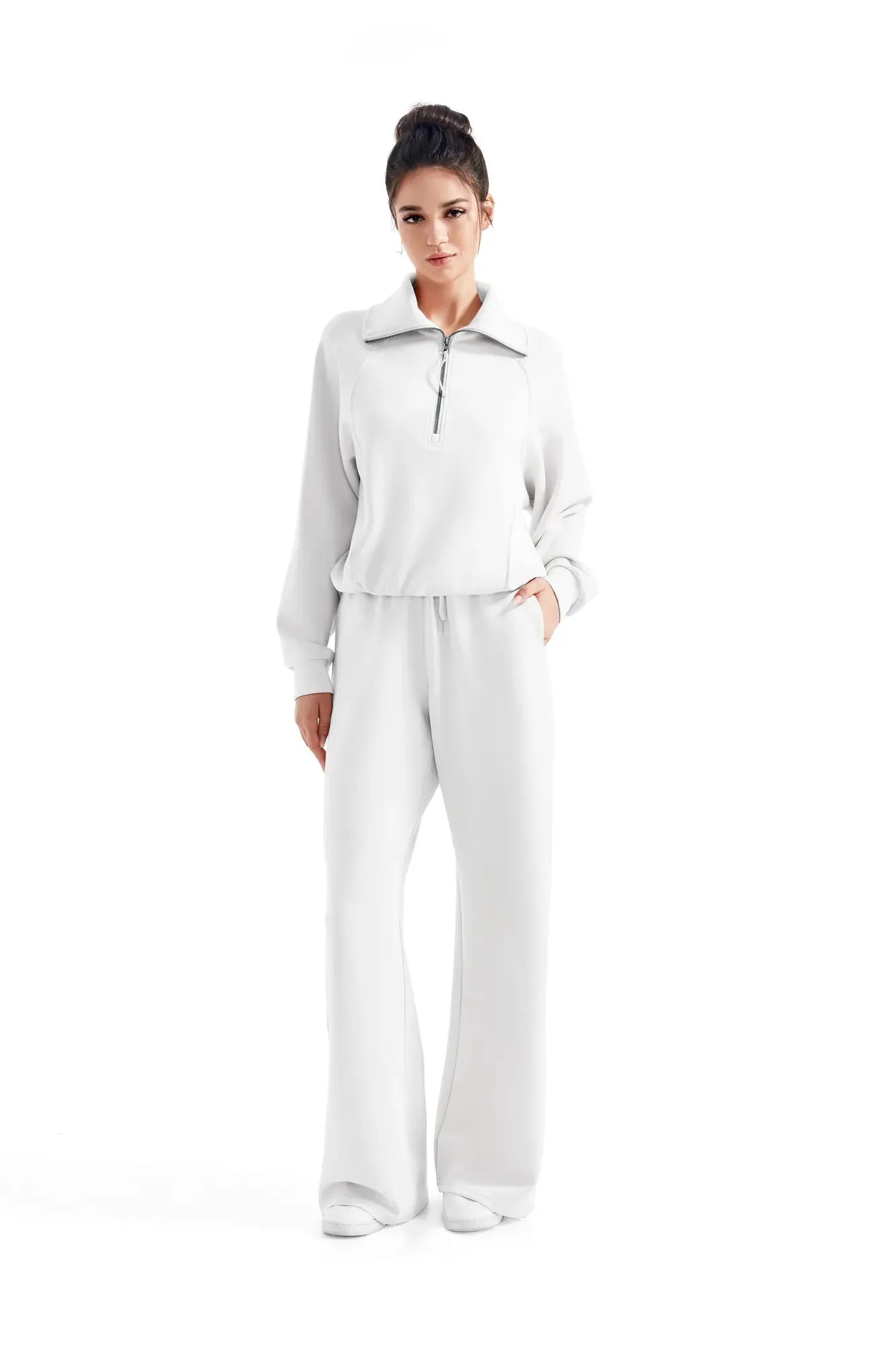 Modal Half Zip Collar Lounge Set