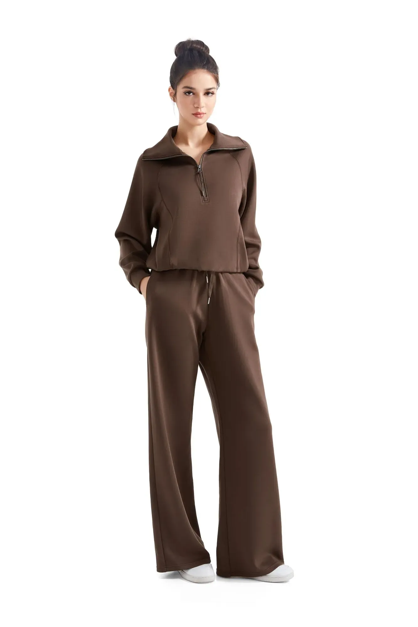 Modal Half Zip Collar Lounge Set