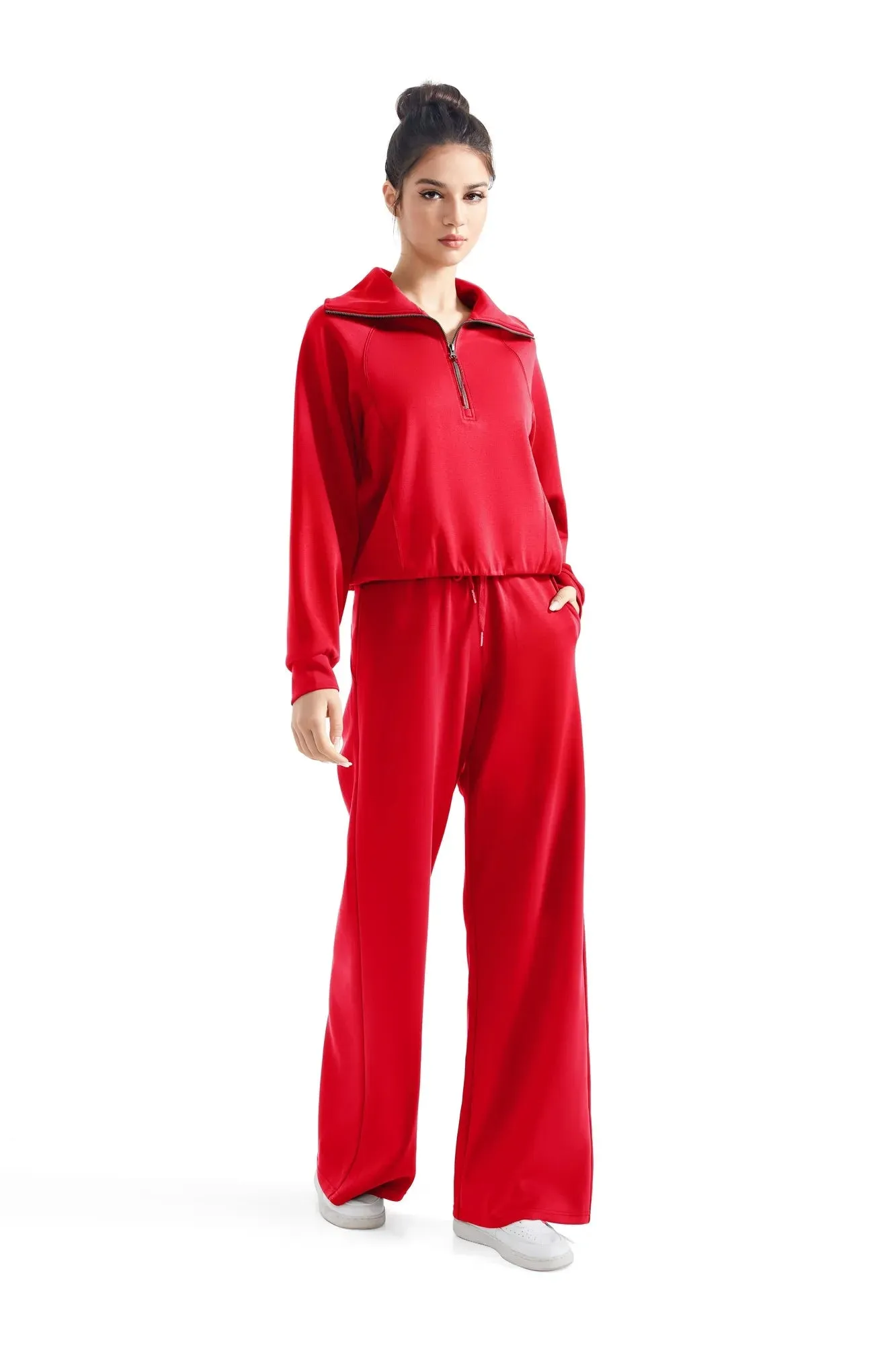 Modal Half Zip Collar Lounge Set