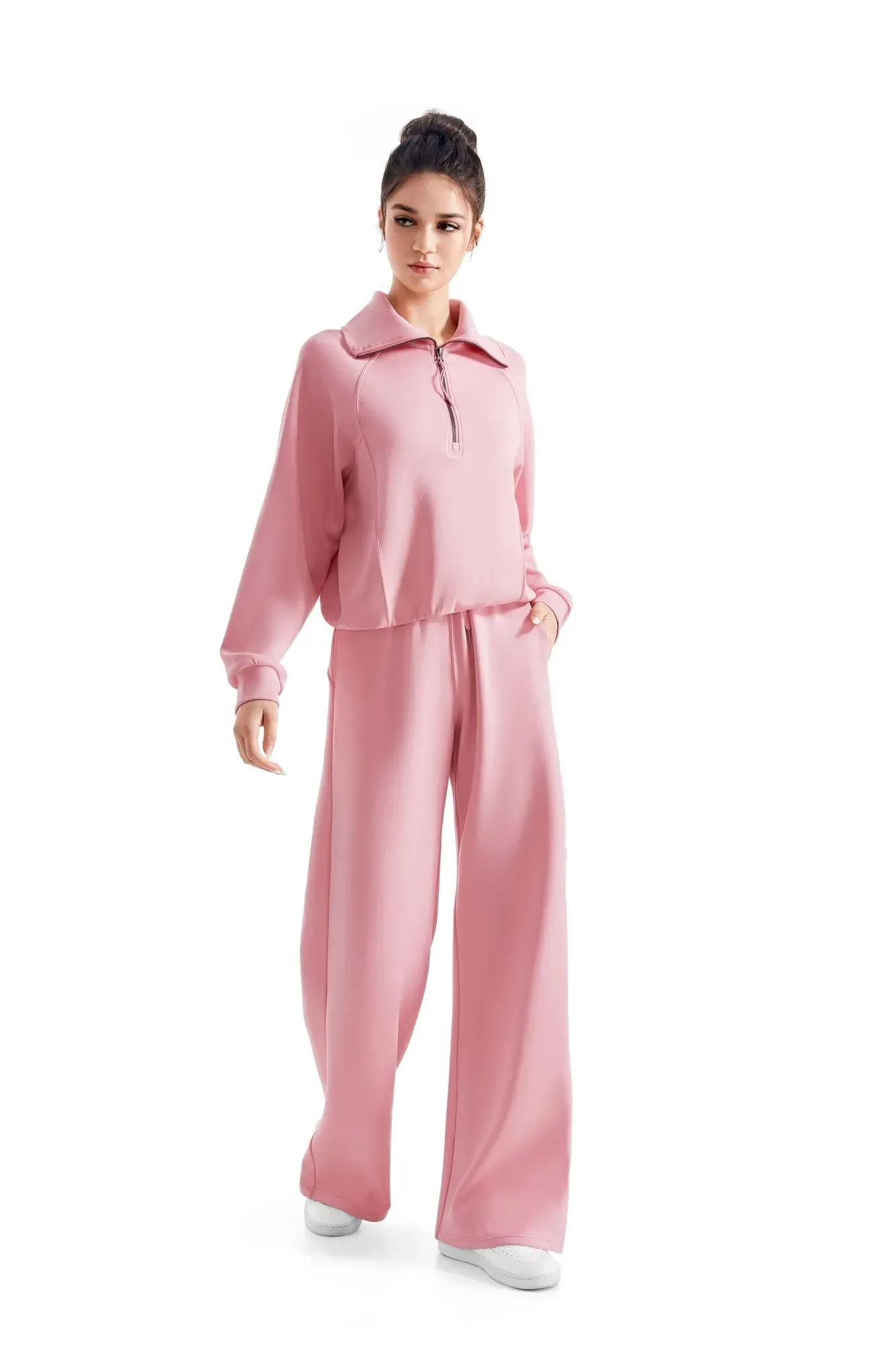 Modal Half Zip Collar Lounge Set