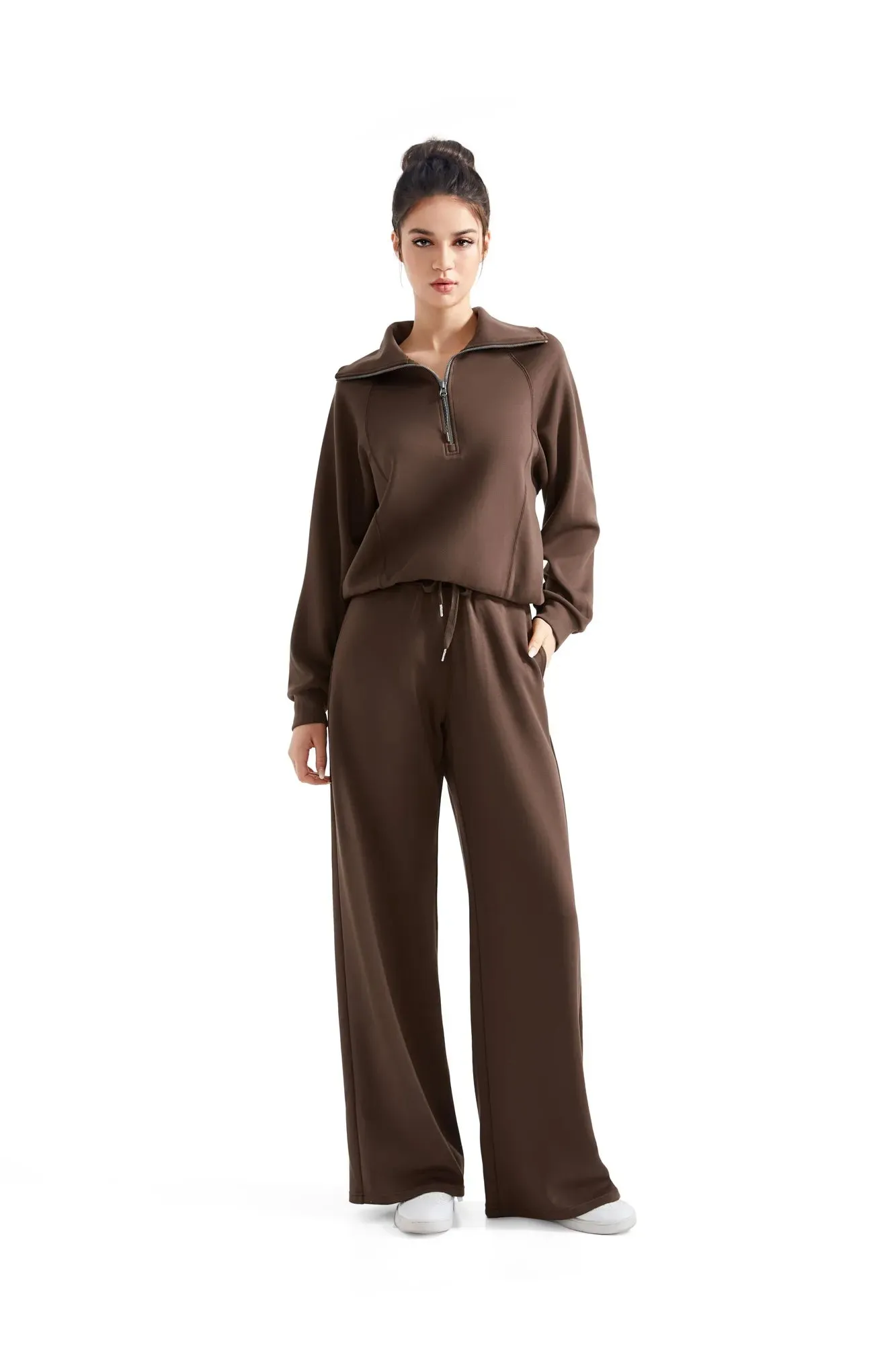 Modal Half Zip Collar Lounge Set