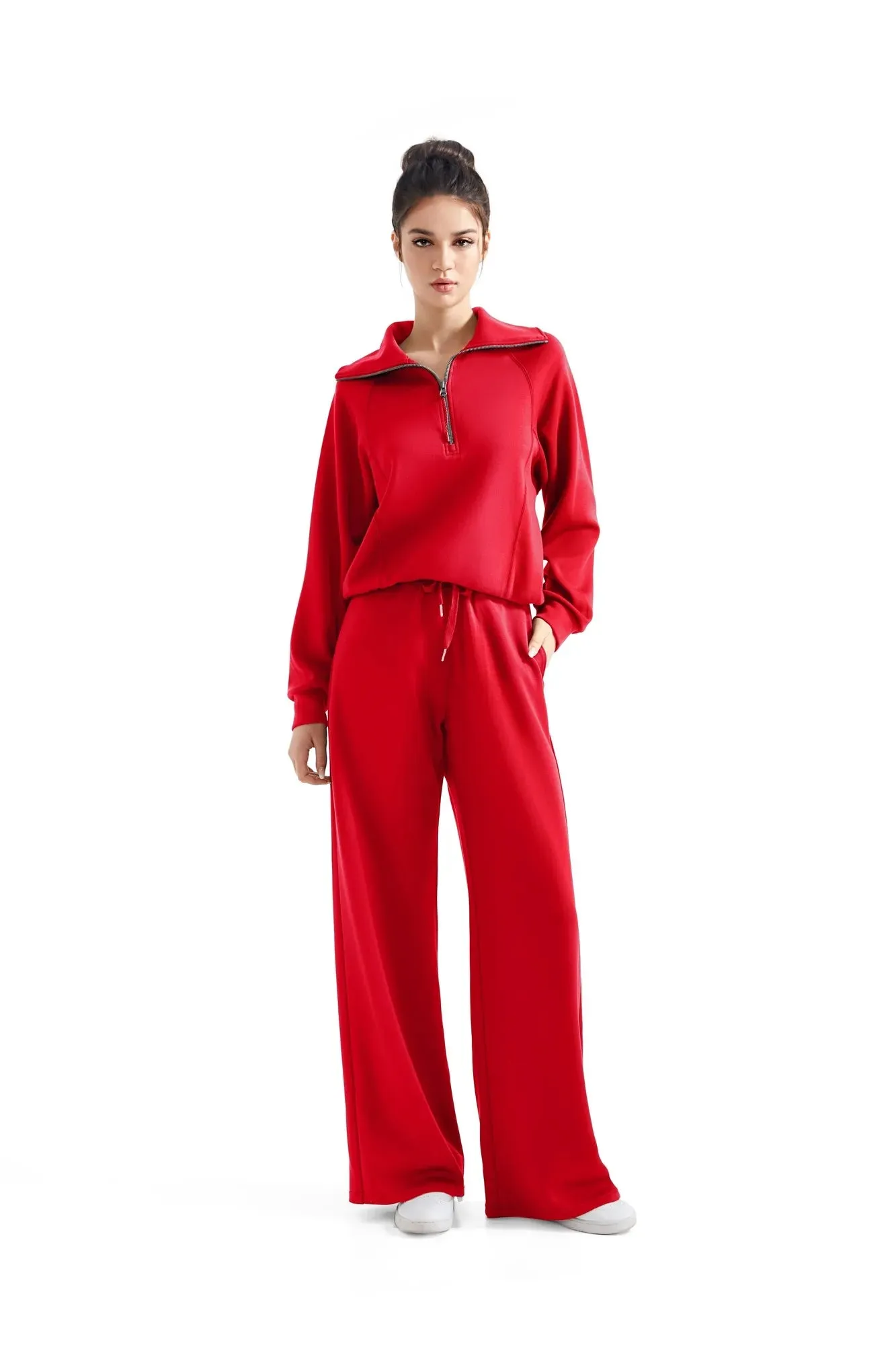 Modal Half Zip Collar Lounge Set