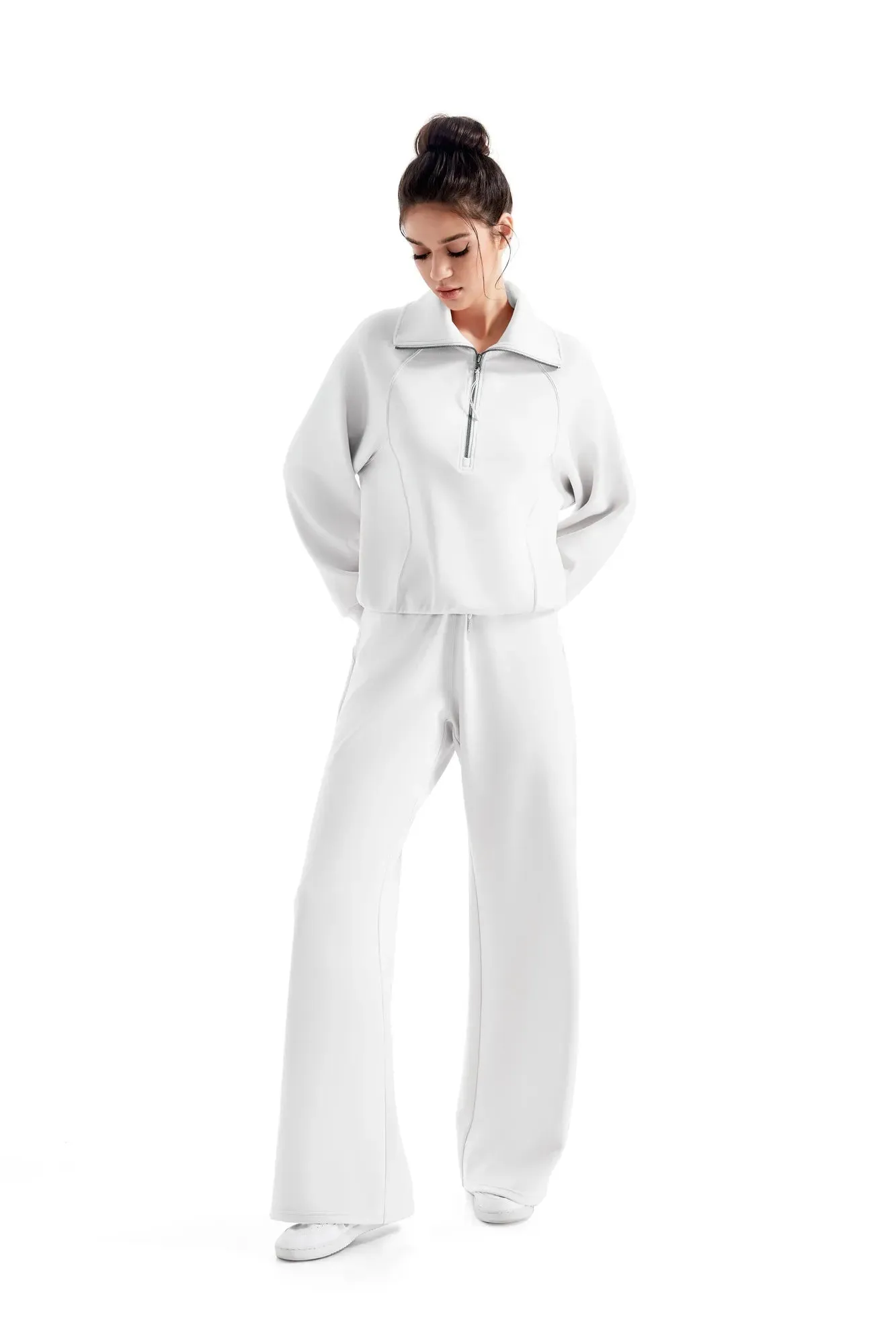 Modal Half Zip Collar Lounge Set