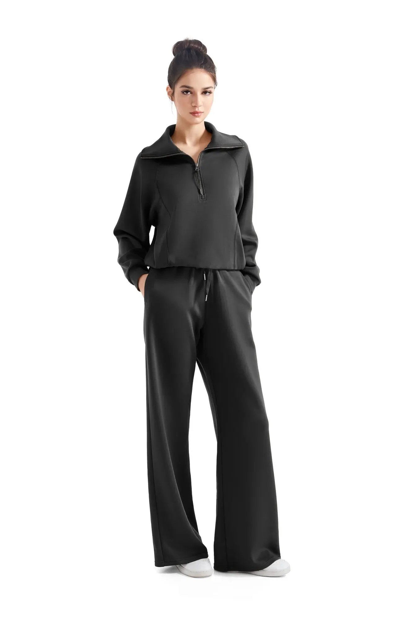 Modal Half Zip Collar Lounge Set