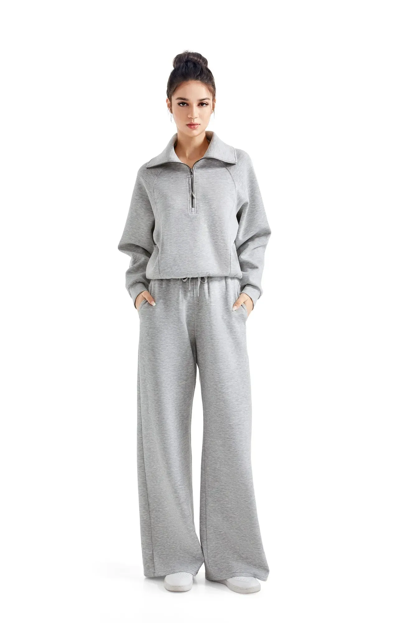 Modal Half Zip Collar Lounge Set