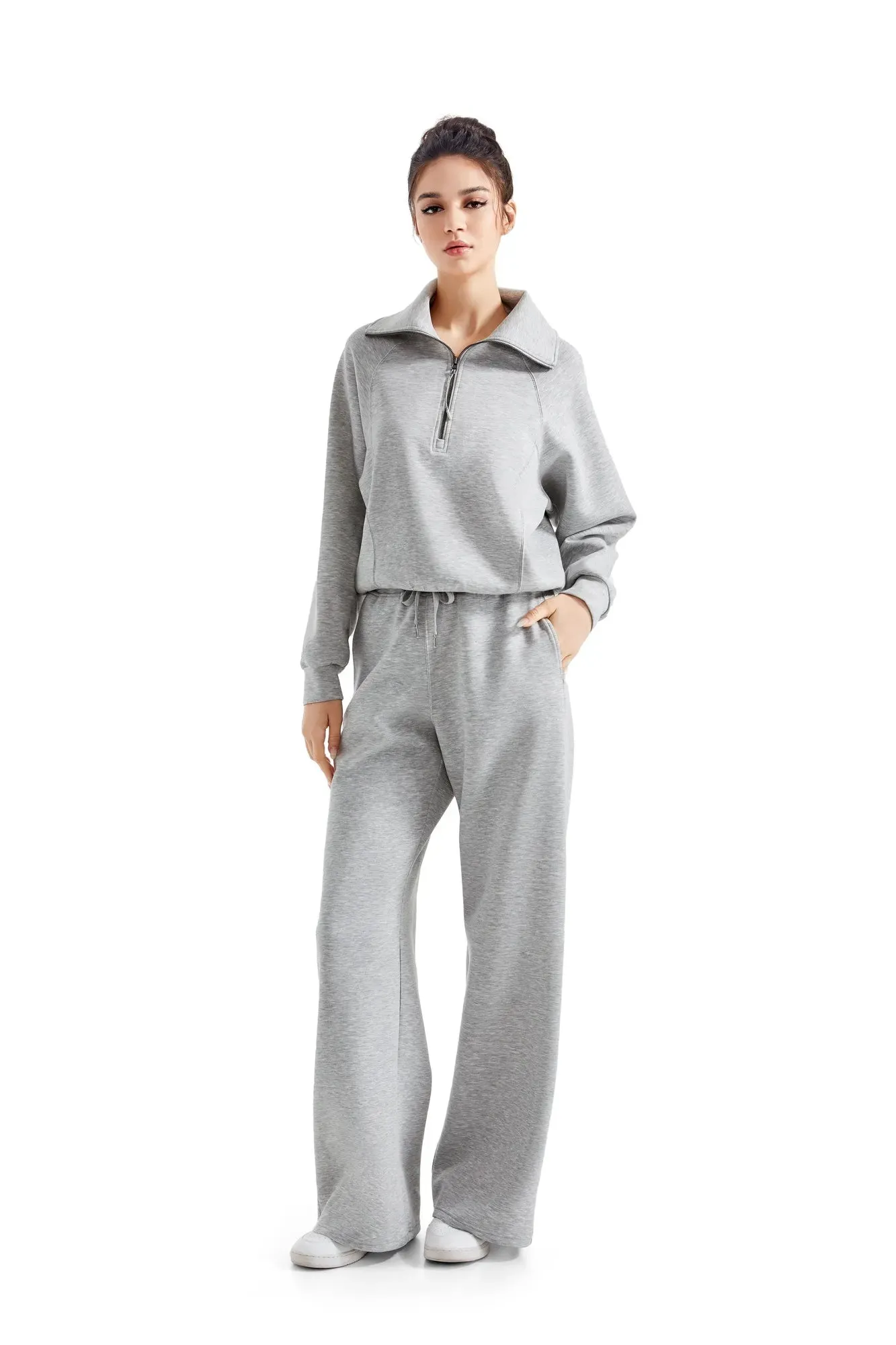 Modal Half Zip Collar Lounge Set