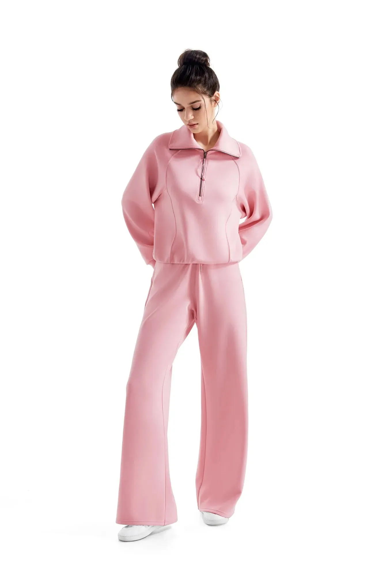 Modal Half Zip Collar Lounge Set