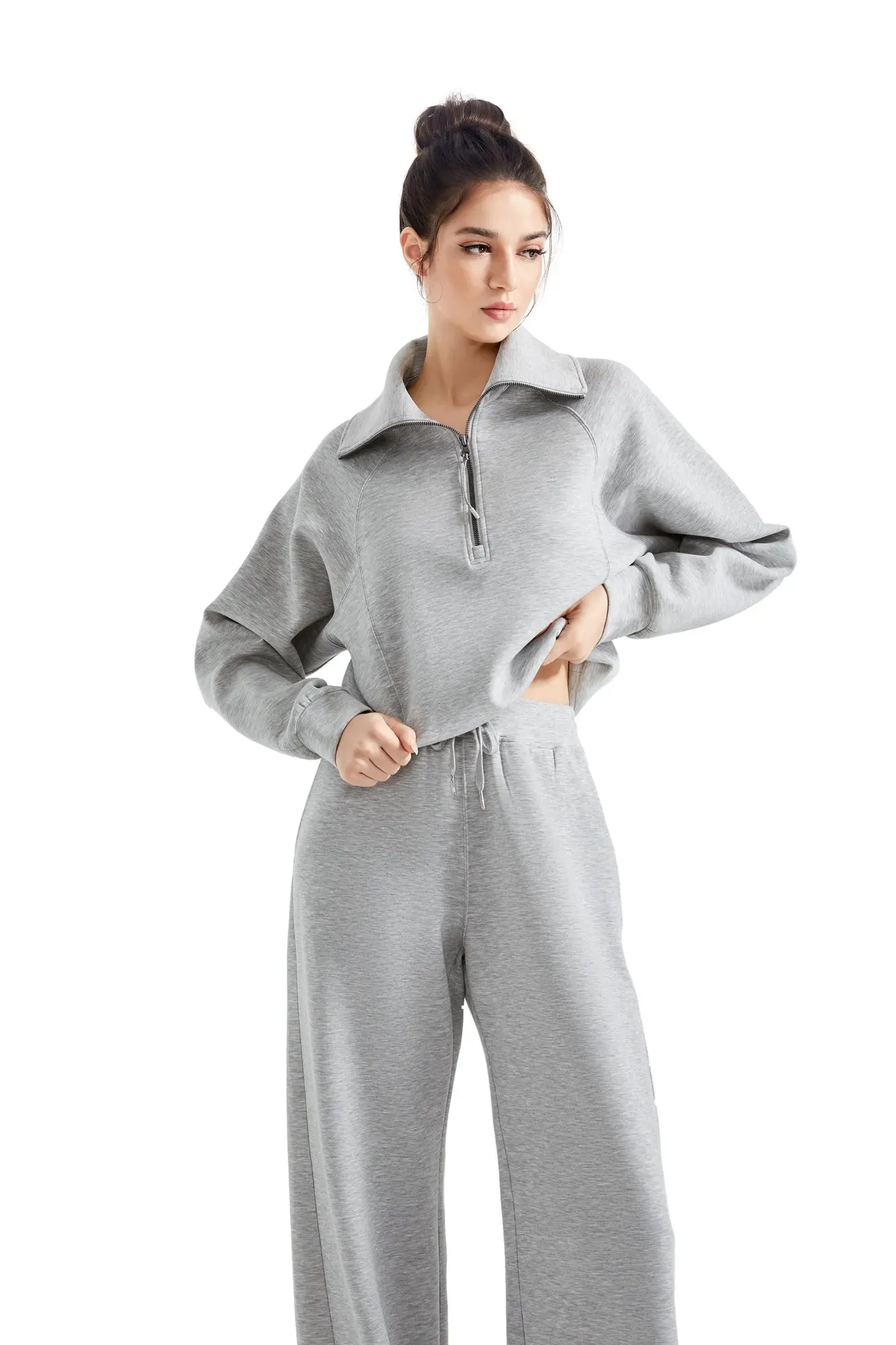 Modal Half Zip Collar Lounge Set