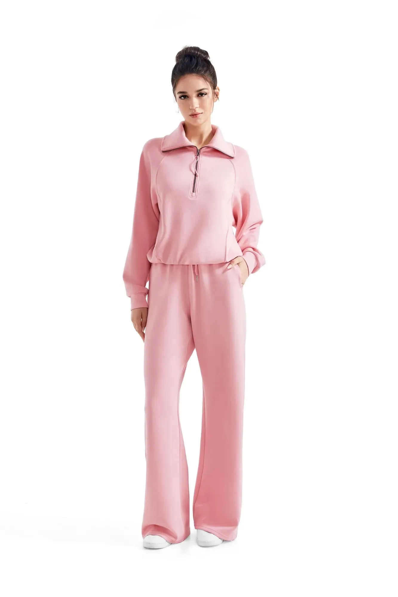 Modal Half Zip Collar Lounge Set