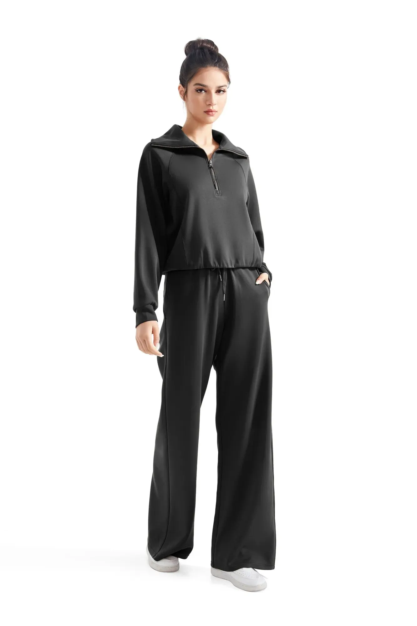 Modal Half Zip Collar Lounge Set