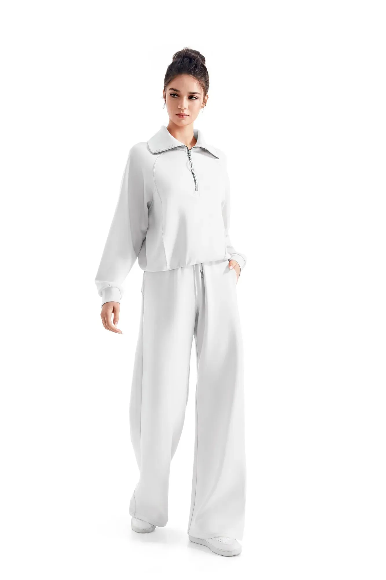 Modal Half Zip Collar Lounge Set