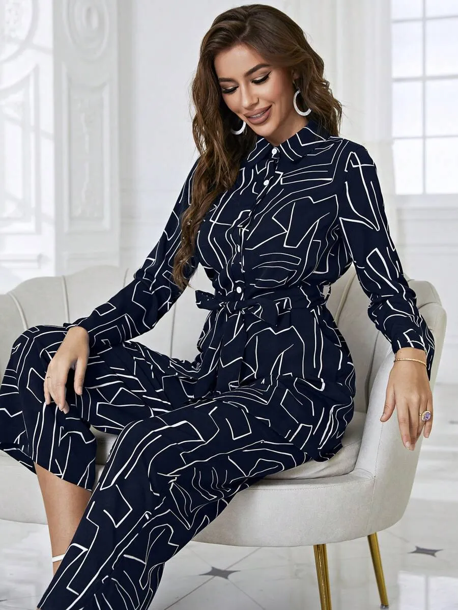 Mulvari Women's  Blouse With Wide Leg Trousers Sets