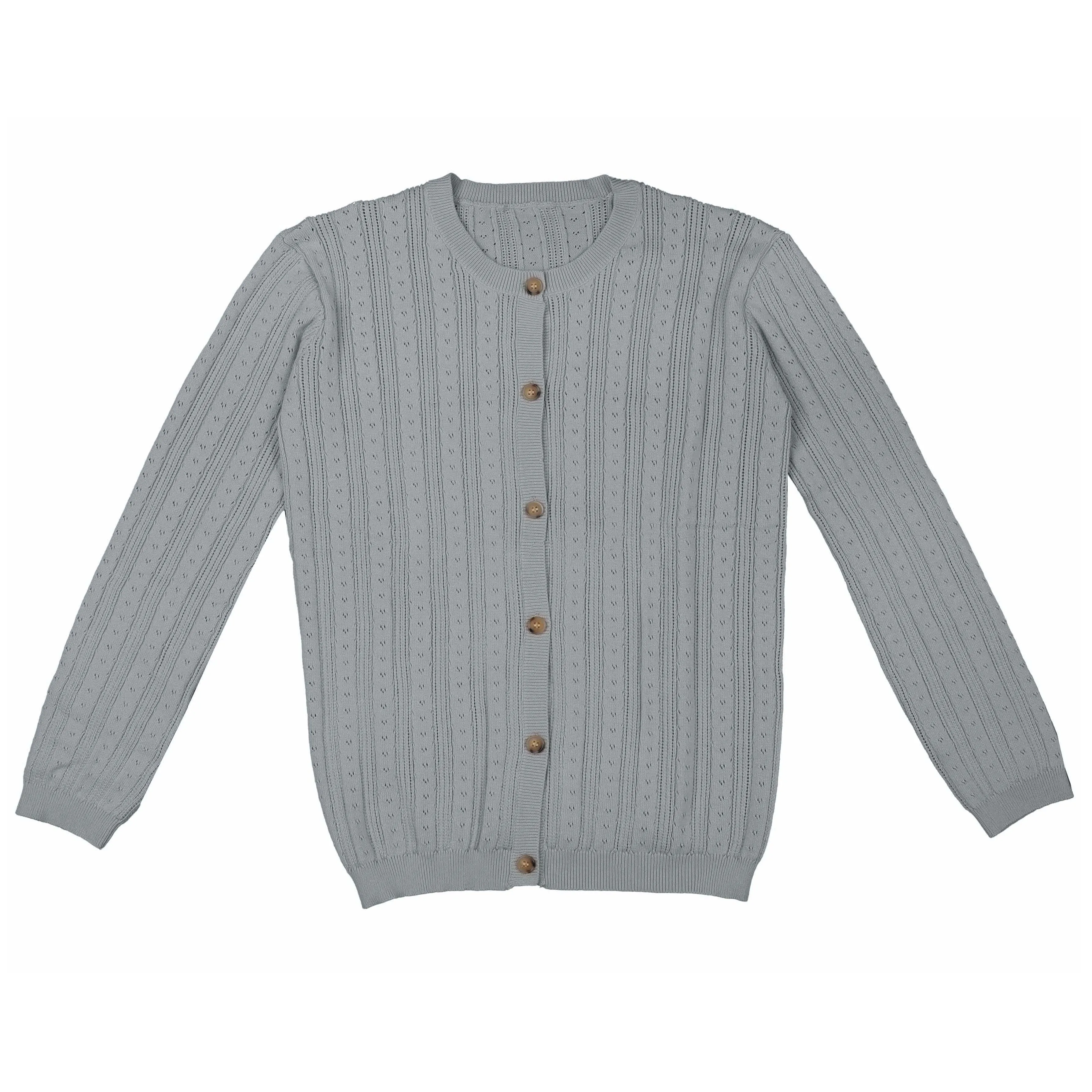 Noma Pointelle Cardigan- Powder Blue