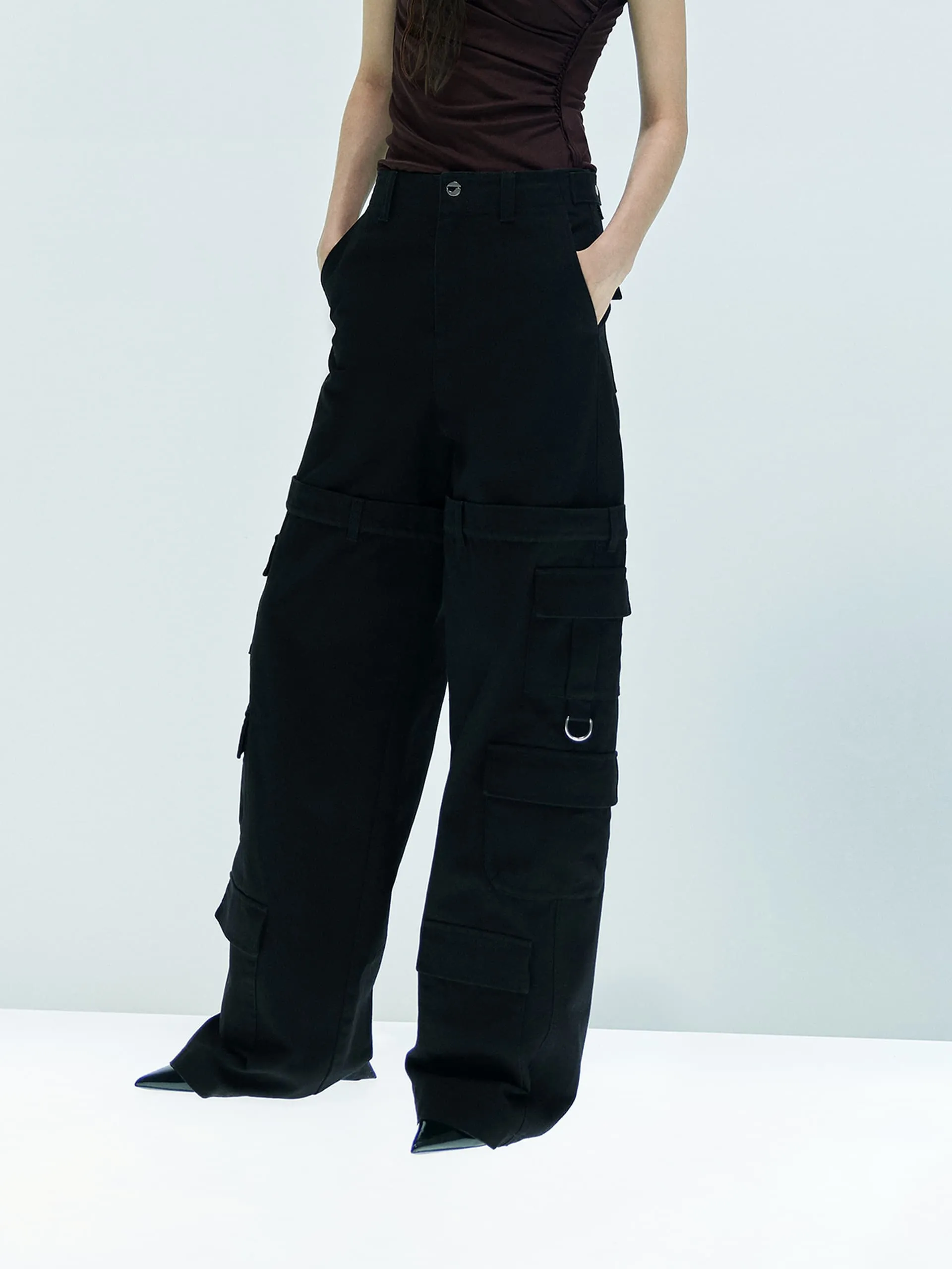 Paneled Detail Cargo Pants