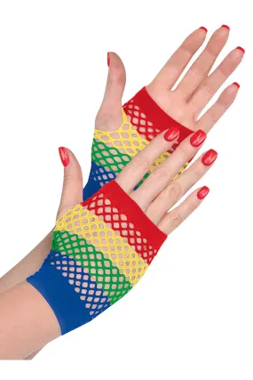 Rainbow Fishnet Glovelettes