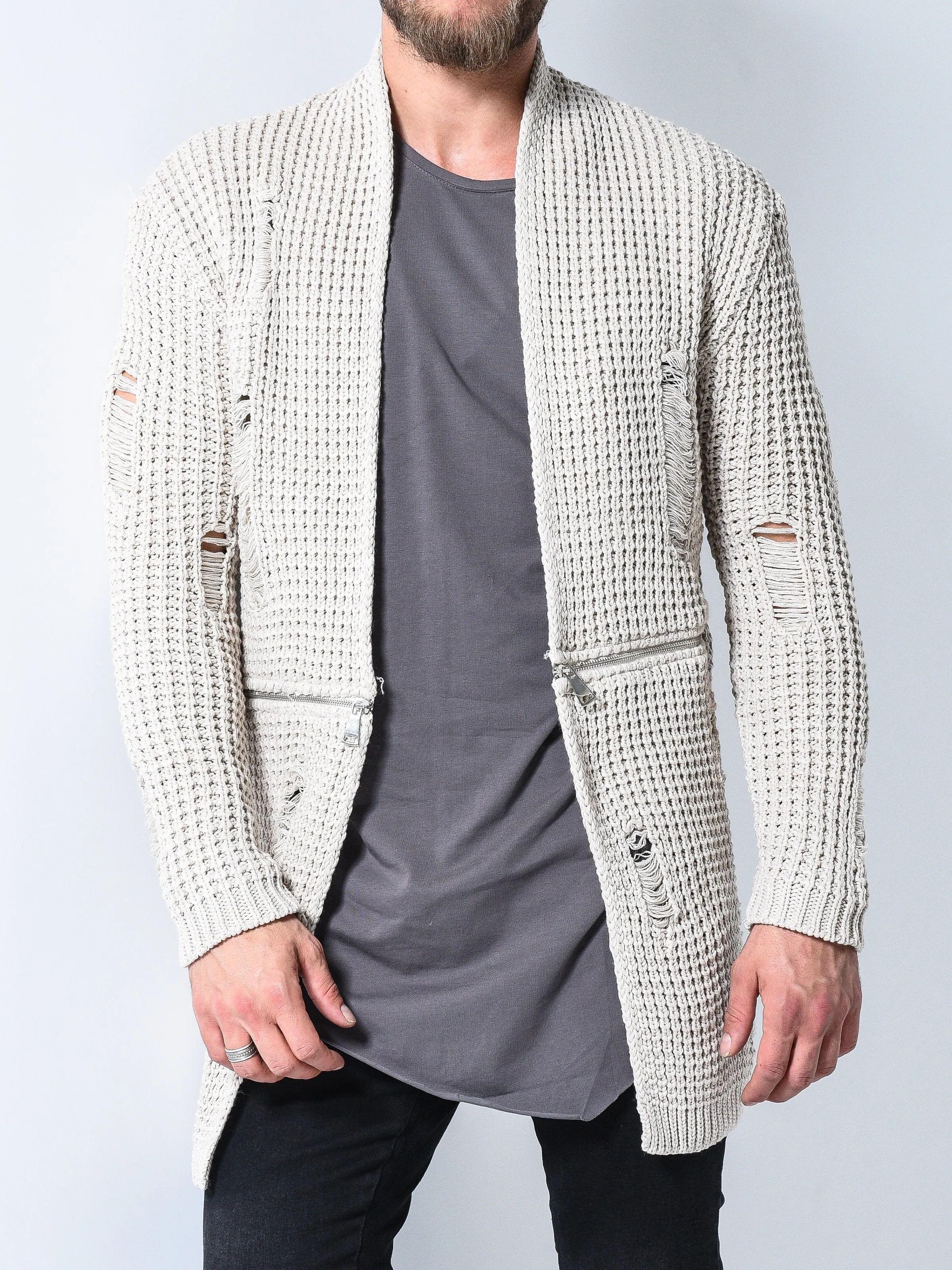 Repaired Cardigan w/ Zippers