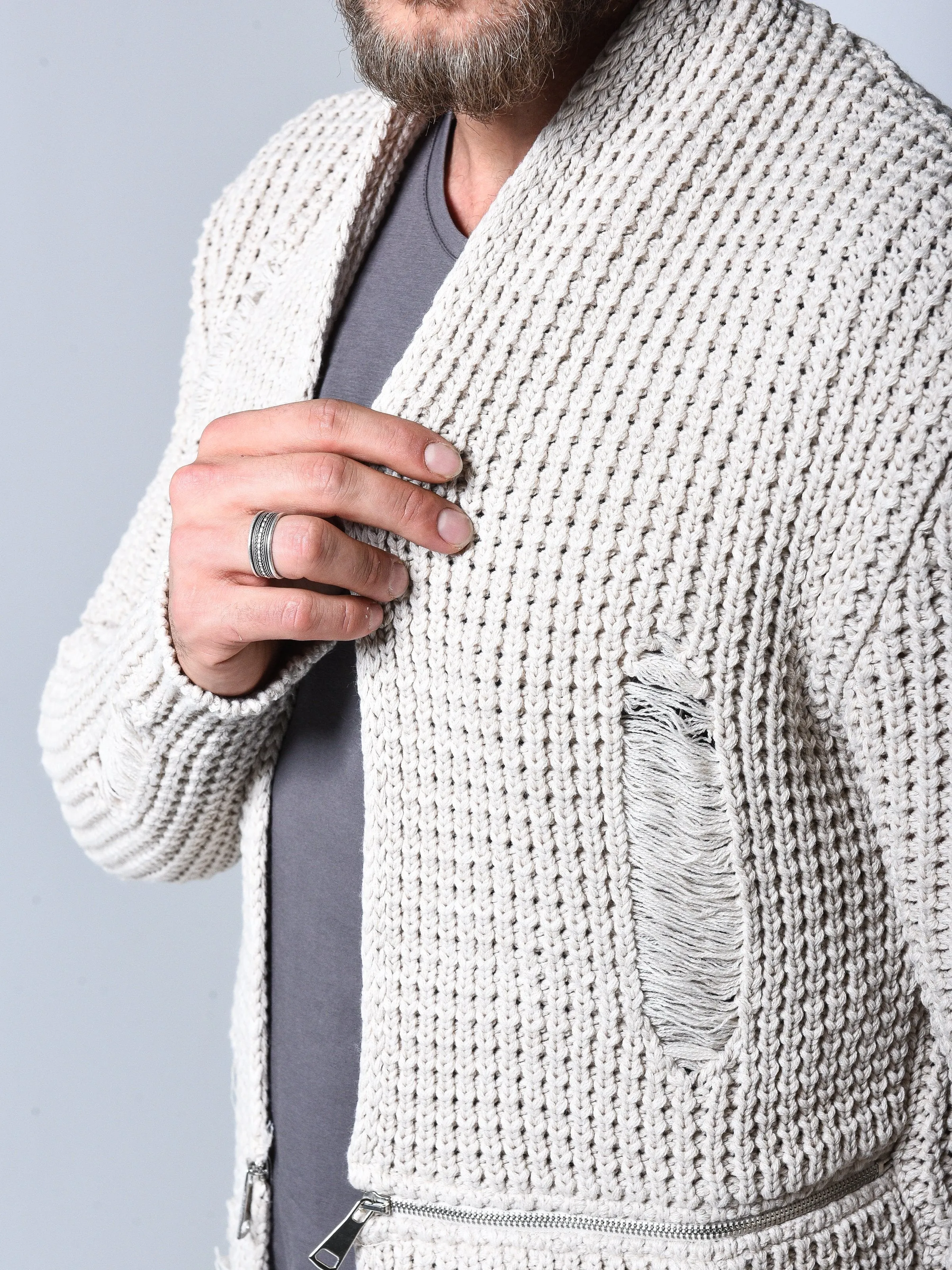 Repaired Cardigan w/ Zippers