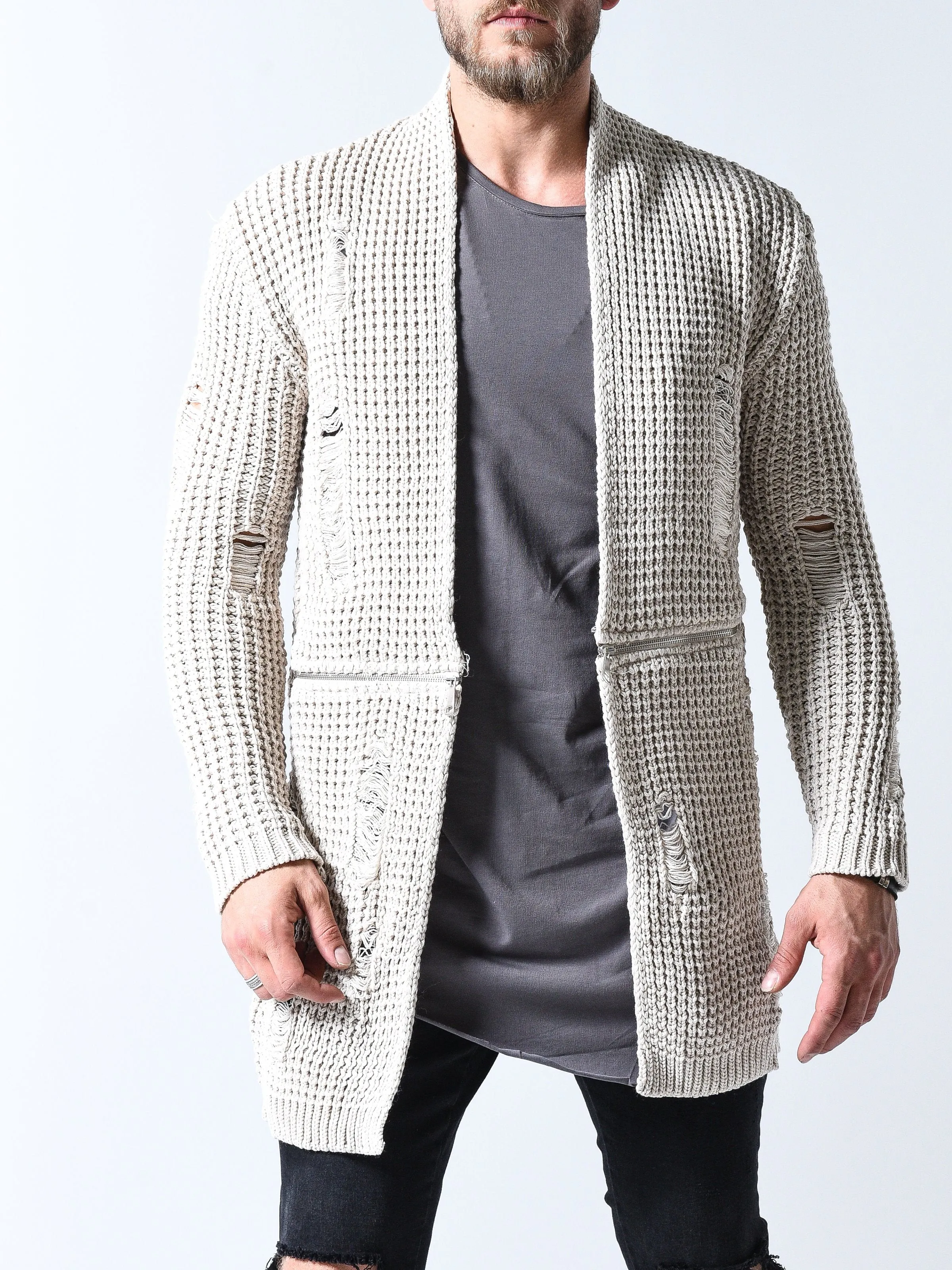 Repaired Cardigan w/ Zippers