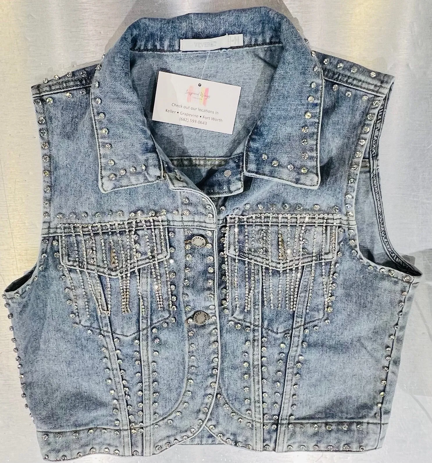 Rhinestones & Tassels Vest