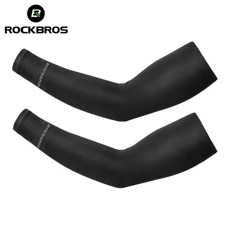 ROCKBROS Ice Fabric Running Arm Warmers UV Protect Arm Sleeves Basketball Camping