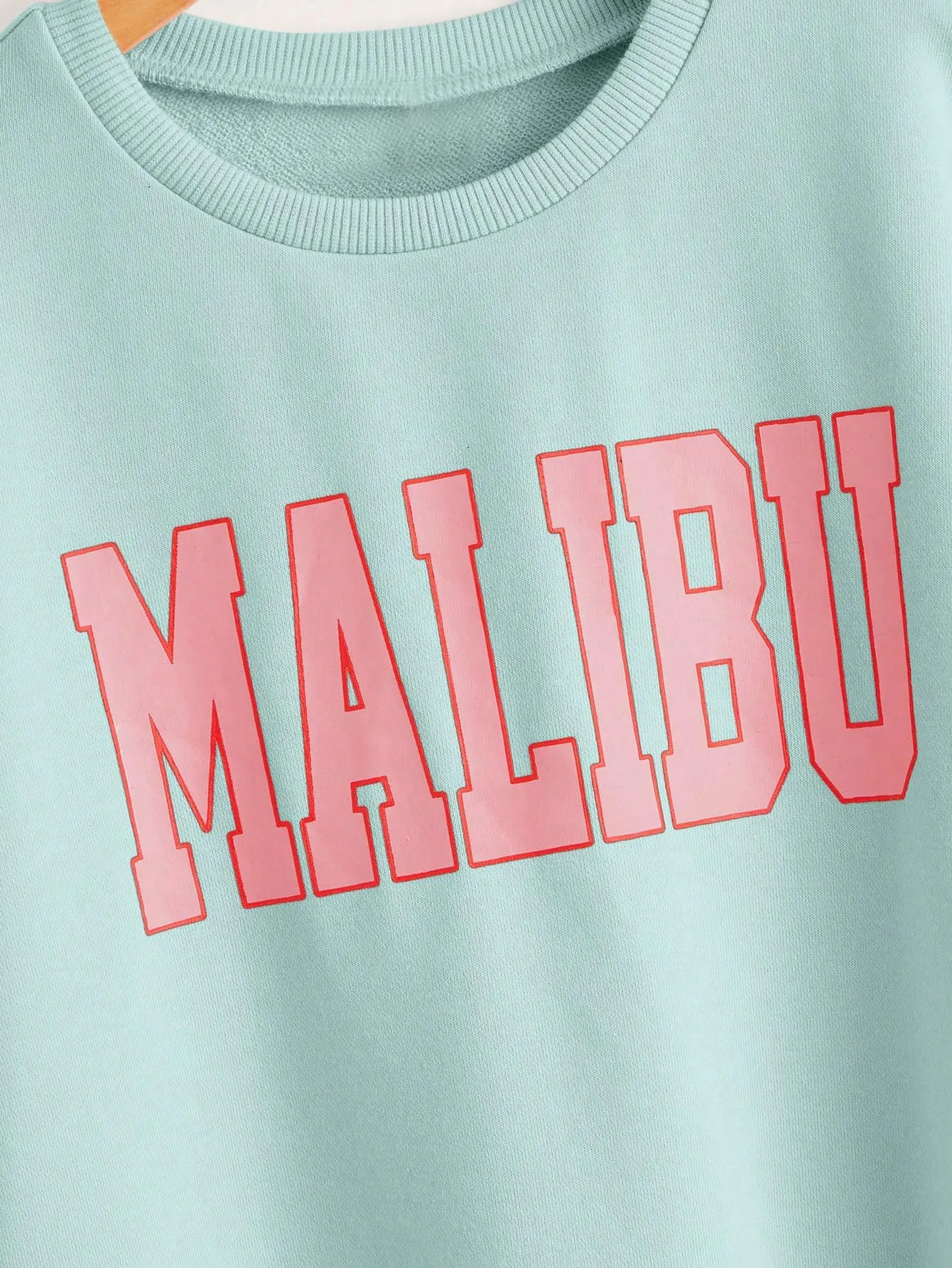 SHENHE Girl's Cute Graphic Crewneck Sweatshirt Long Sleeve Drop Shoulder Pullover Shirt Tops Mint Blue 11-12Y