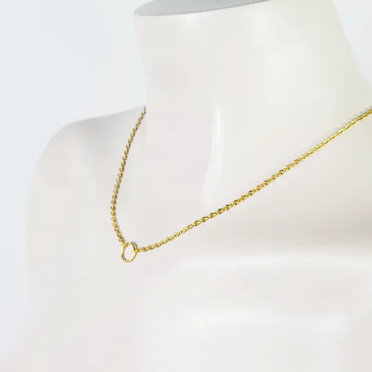 Stainless Steel O Ring Choker, Discreet Day Collar for Sub/slave. Gold Circle of O Necklace. BDSM Submissive