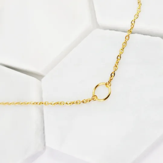 Stainless Steel O Ring Choker, Discreet Day Collar for Sub/slave. Gold Circle of O Necklace. BDSM Submissive