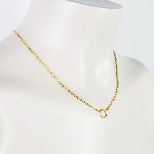 Stainless Steel O Ring Choker, Discreet Day Collar for Sub/slave. Gold Circle of O Necklace. BDSM Submissive