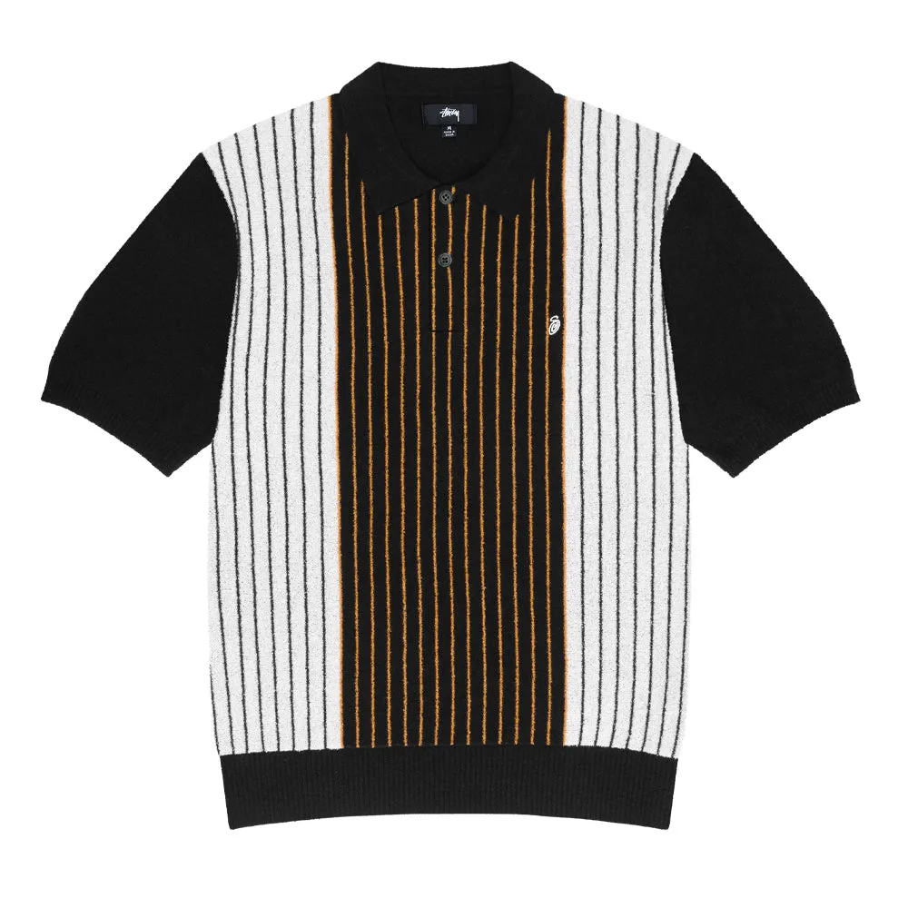 STÜSSY TEXTURED SS POLO SWEATER // BLACK STRIPE