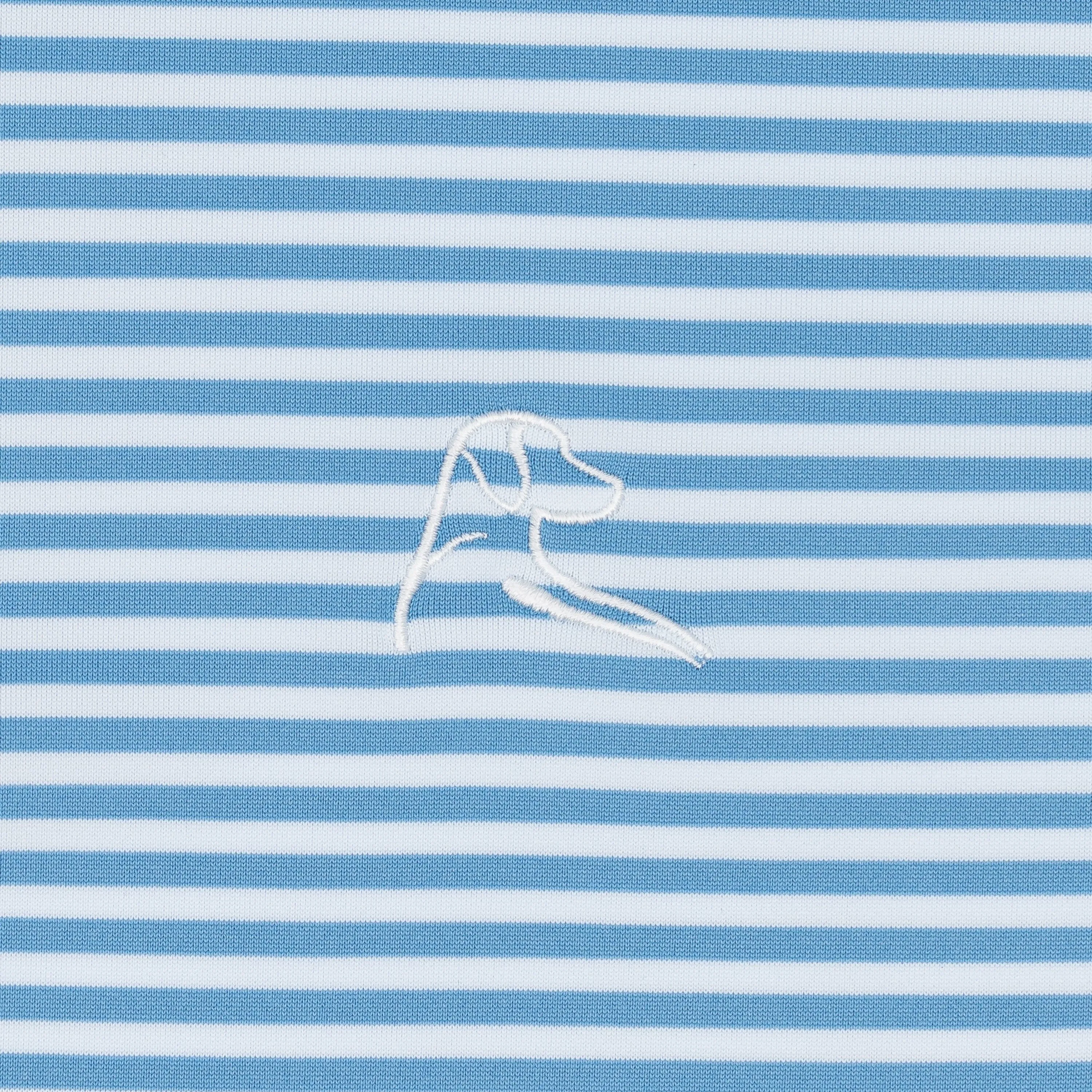 The Birdie Stripe | Performance Polo | The Birdie Stripe - Highcountry Blue/White