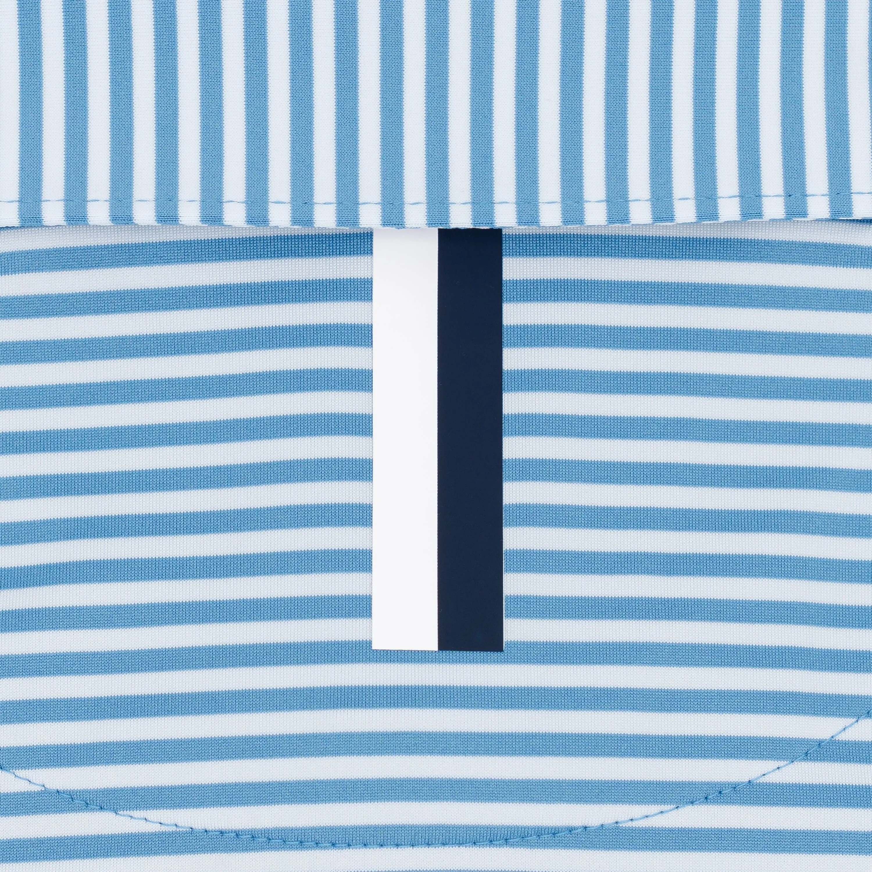 The Birdie Stripe | Performance Polo | The Birdie Stripe - Highcountry Blue/White