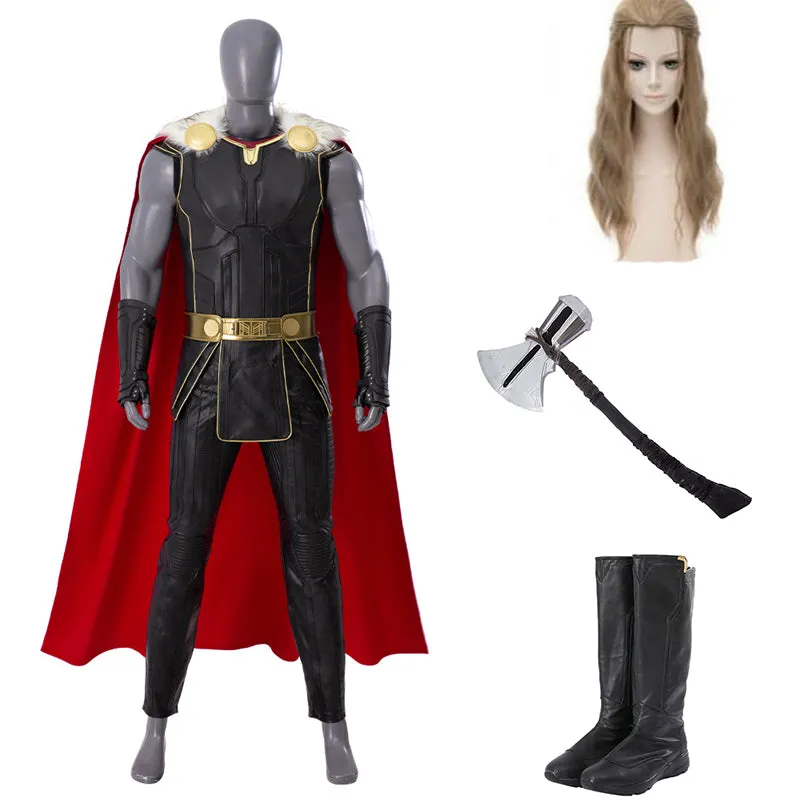 Thor Costume Thor Love and Thunder Costume Thor Black Suit With Fur Collar