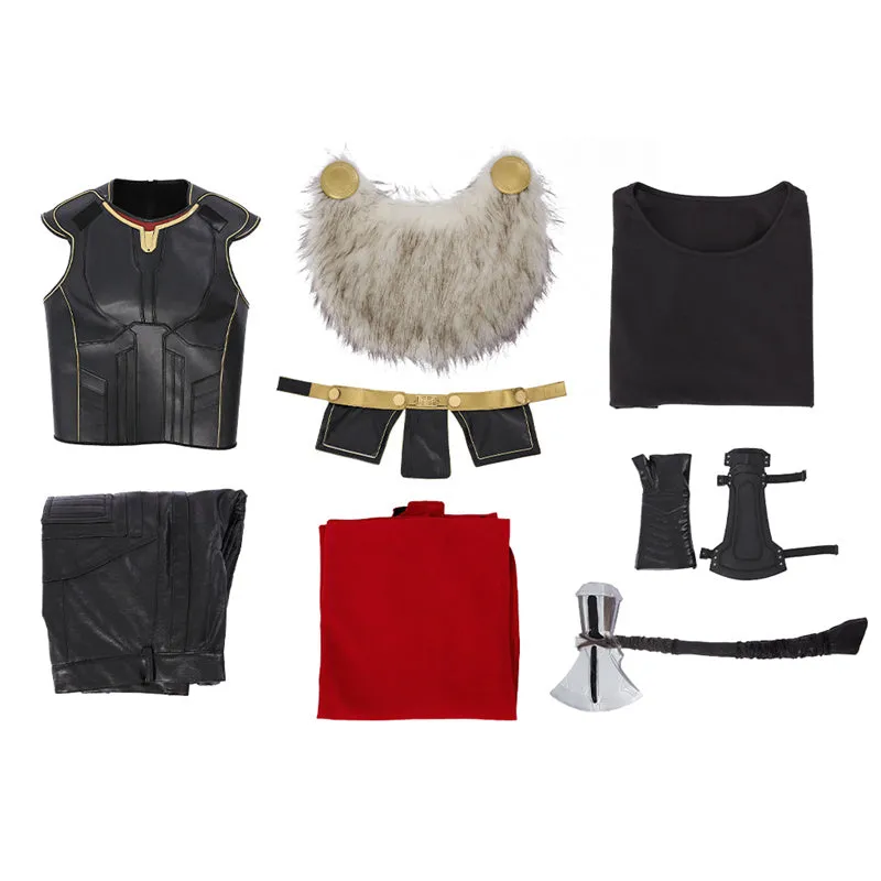 Thor Costume Thor Love and Thunder Costume Thor Black Suit With Fur Collar