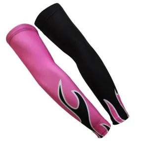 Unisex Pink Flame Quick Dry Cycling Arm-Warmers