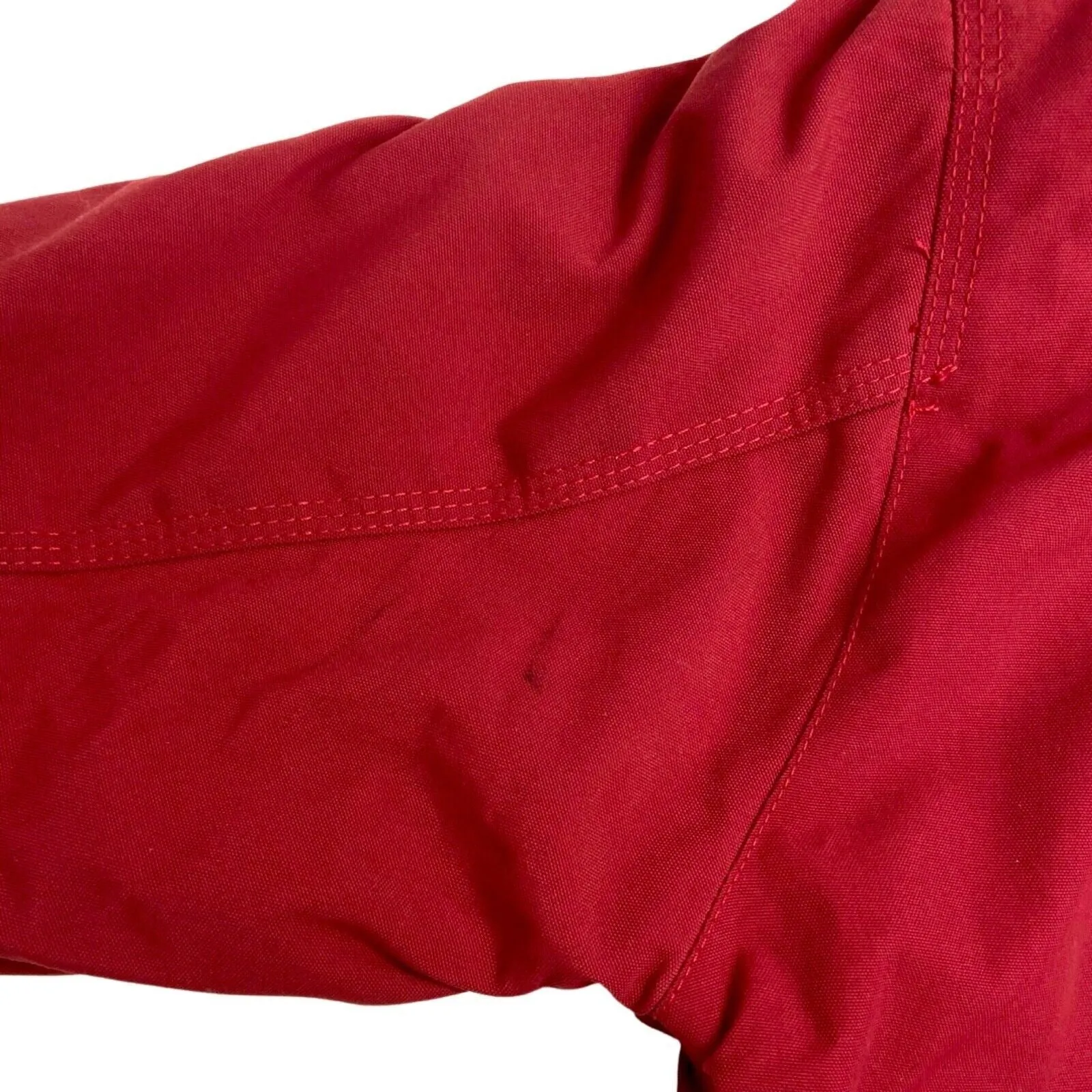Vintage 90s 00s Red Napapijri Pullover Stitched Spellout Logo Jacket M