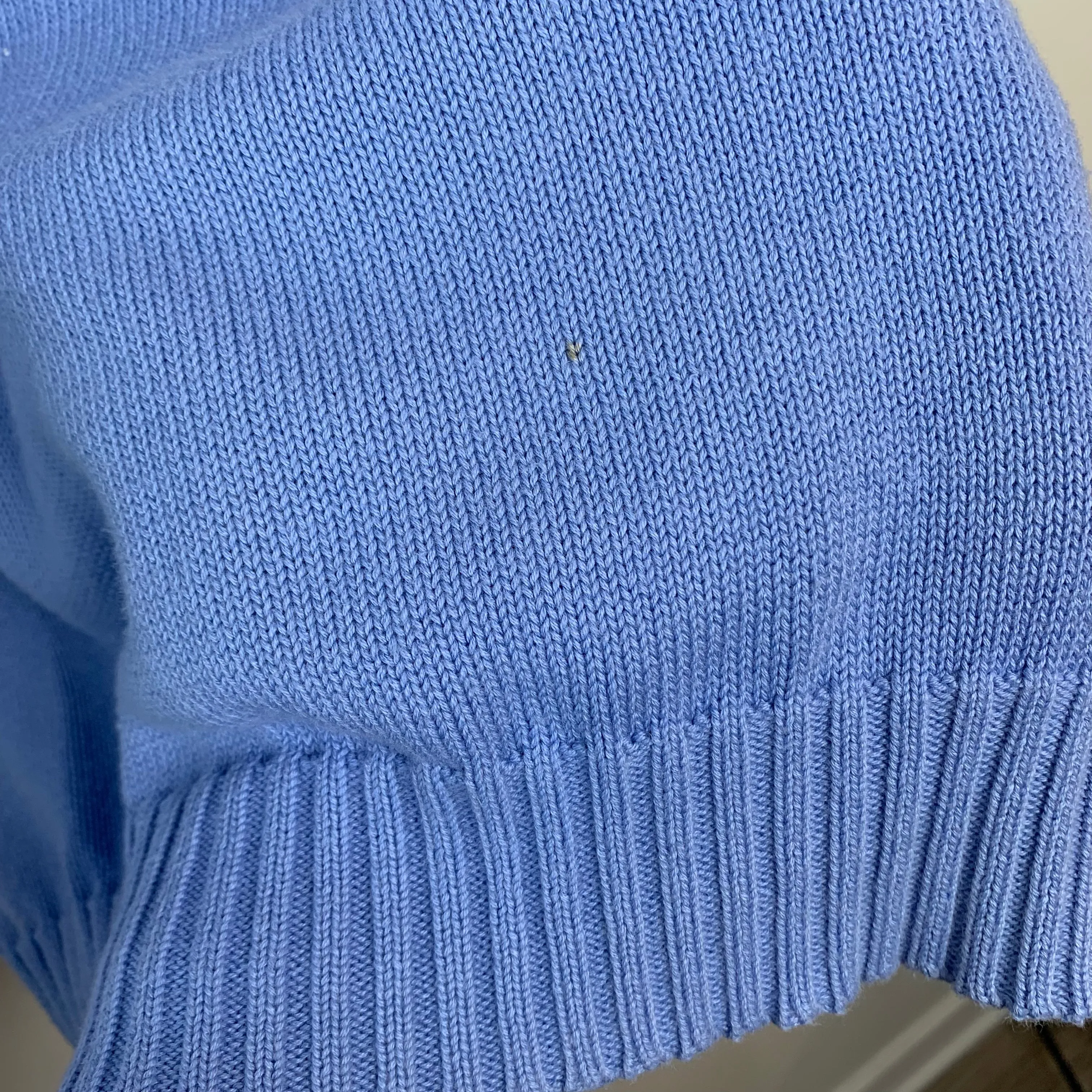 Vintage 90s Polo by Ralph Lauren Sweater Vest Blue Single Striped Cotton Medium
