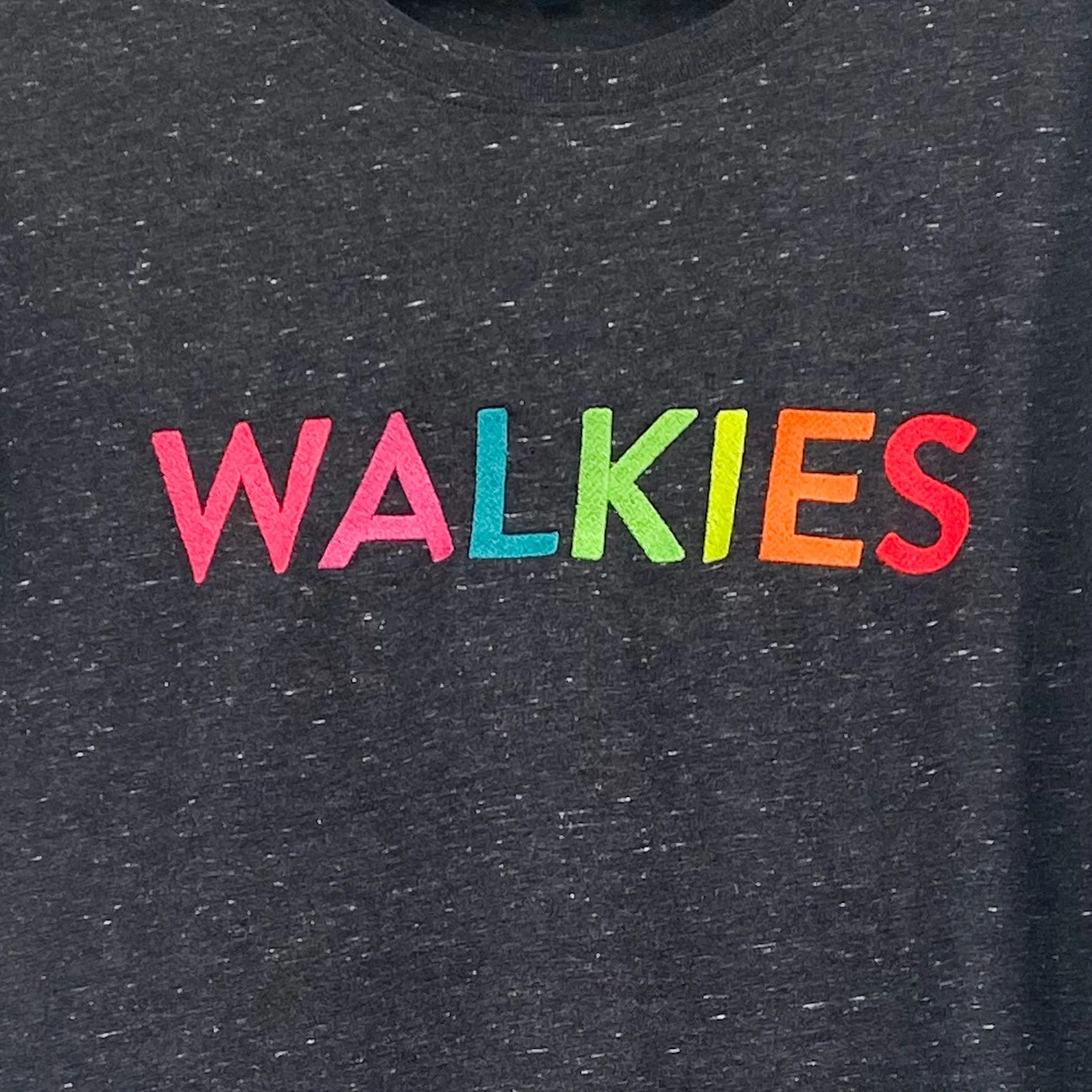 WALKIES Neon Rainbow Black Twist T-Shirt