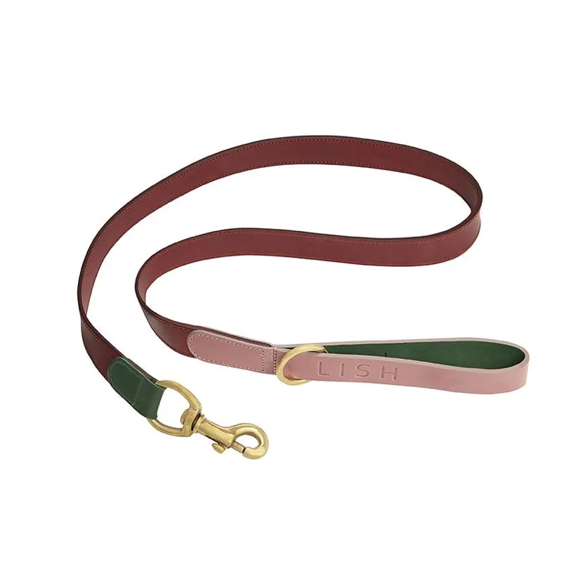 Walter Pink Italian Leather Designer Dog Lead