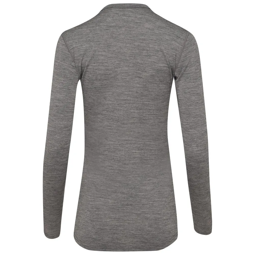 Womens Merino 180 Long Sleeve Crew (Charcoal)