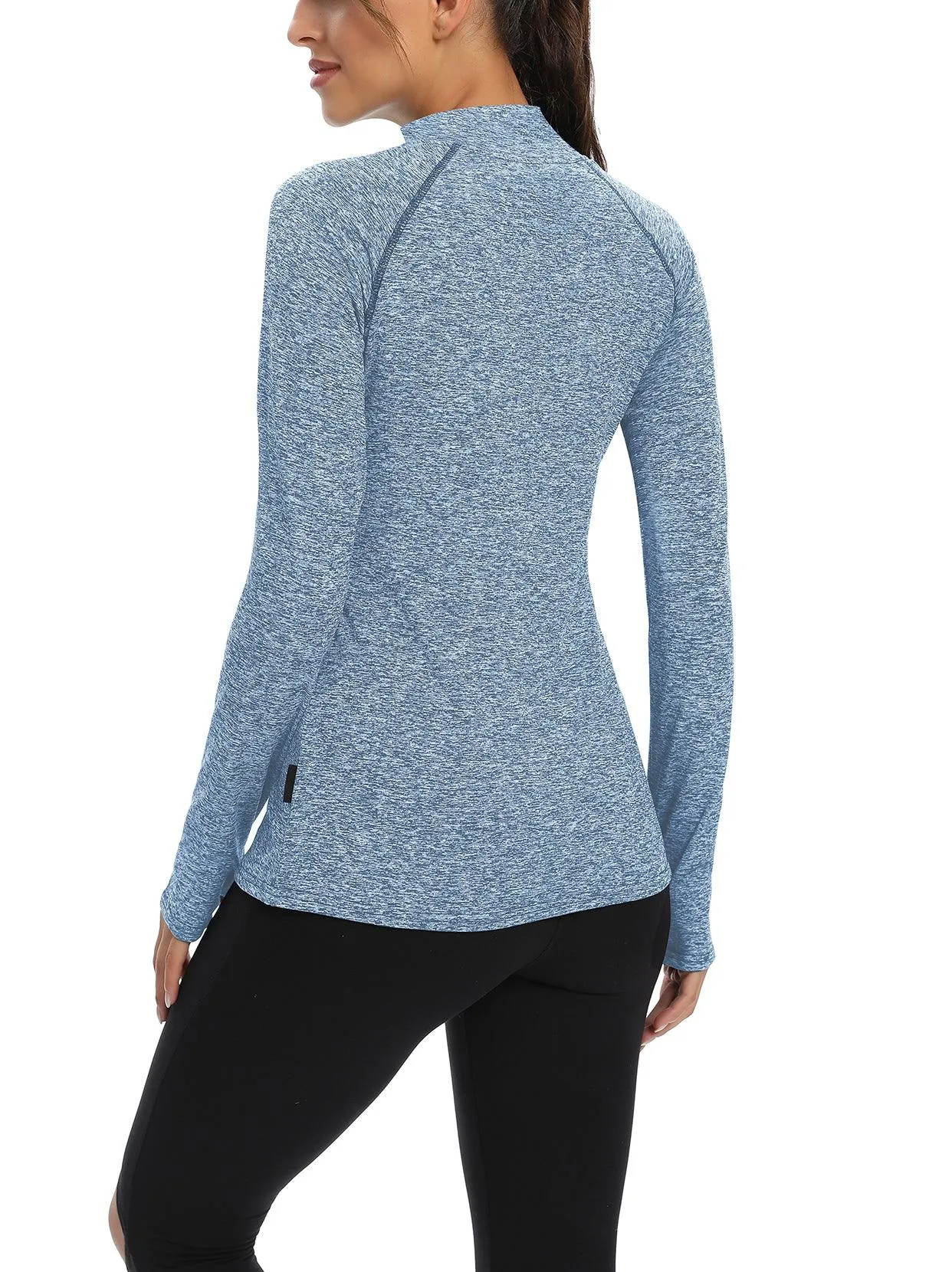 Women's Mock-neck thermal Top with thumb holes