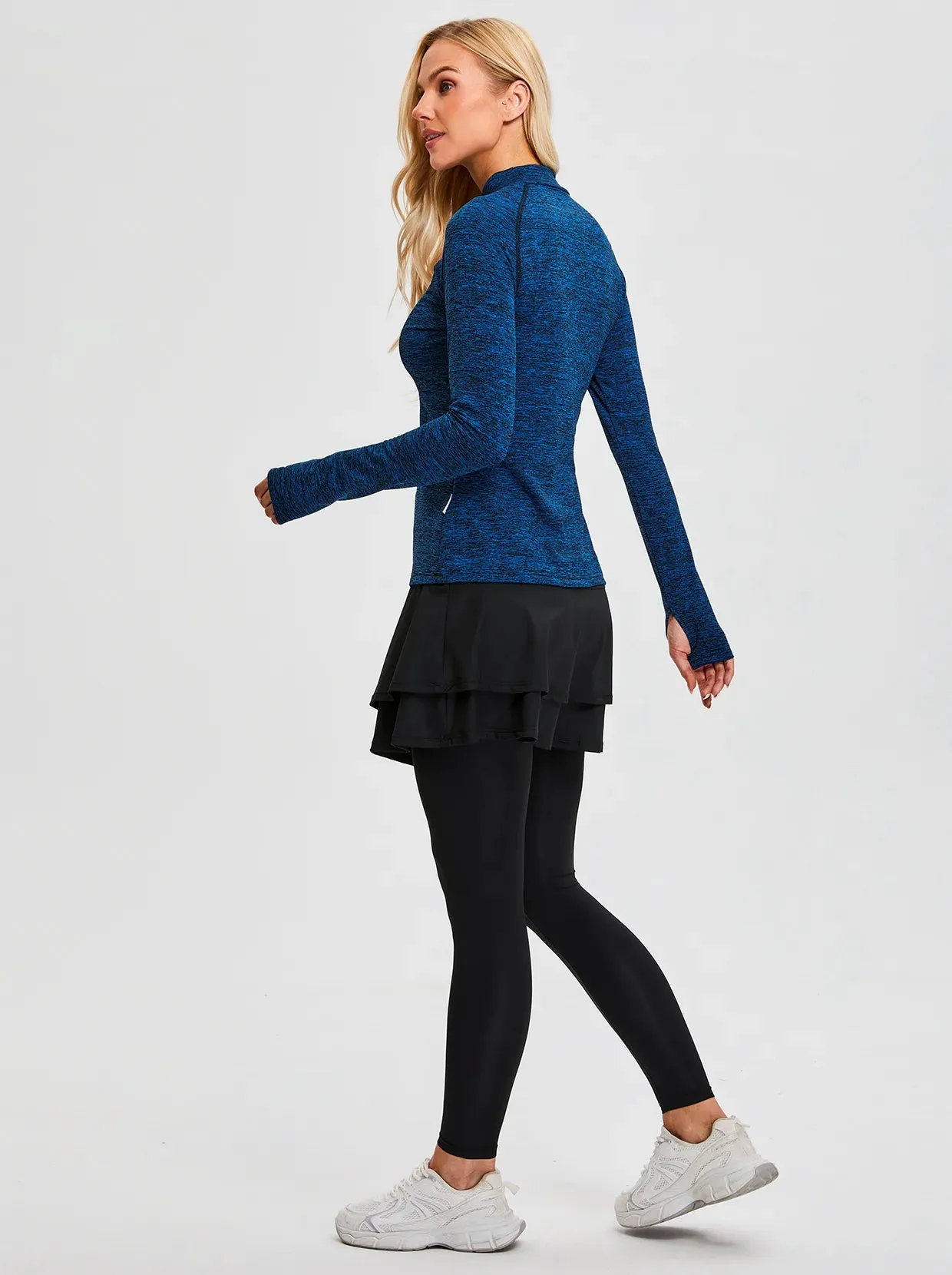 Women's Mock-neck thermal Top with thumb holes