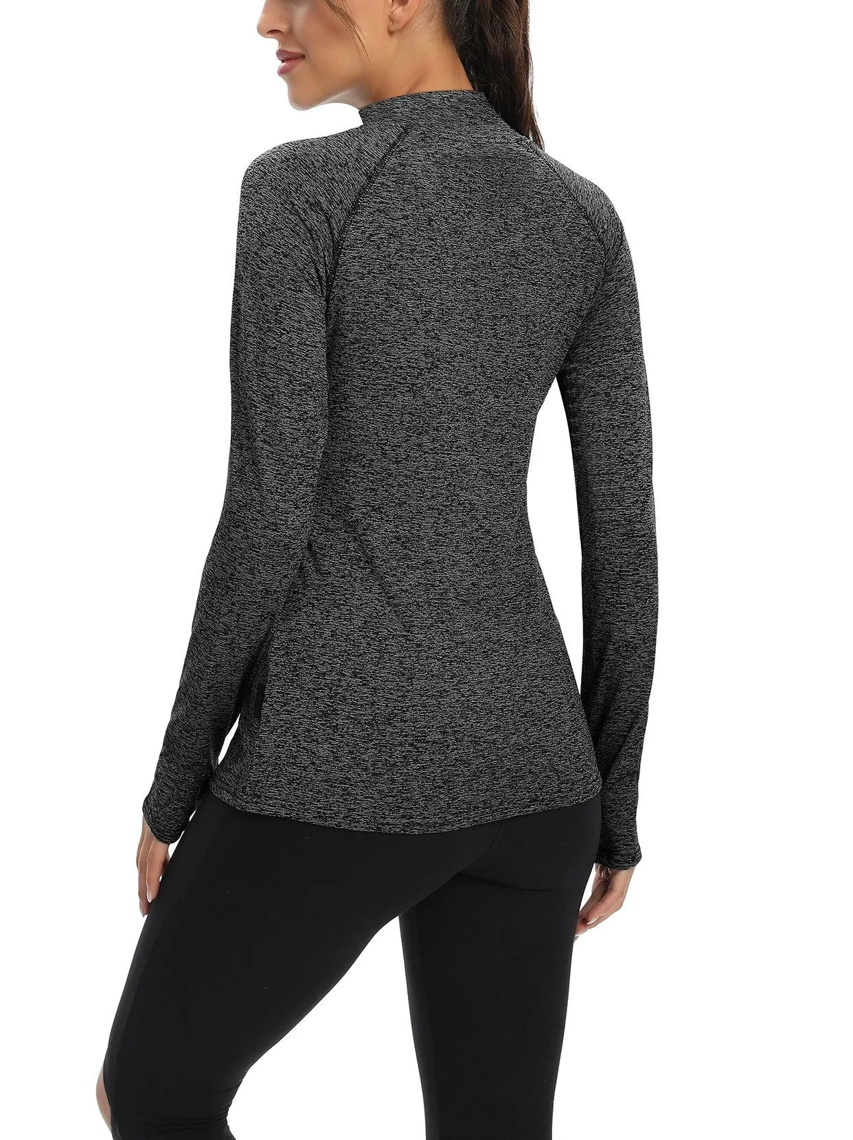 Women's Mock-neck thermal Top with thumb holes