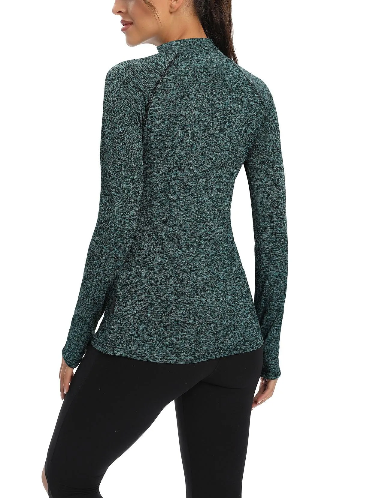 Women's Mock-neck thermal Top with thumb holes